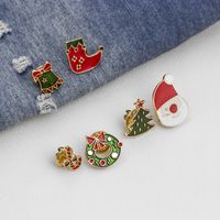 Christmas Series Santa Claus Wreath Tree Socks Dripping Brooch Wholesale Nihaojewelry main image 5