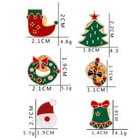 Weihnachtsserie Weihnachtsmann-kranz-baumsocken Tropfende Brosche Großhandel Nihaojewelry main image 6
