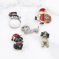 Christmas Santa Claus Pet Dog Alloy Cowboy Brooch Wholesale Nihaojewelry main image 4