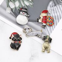 Christmas Santa Claus Pet Dog Alloy Cowboy Brooch Wholesale Nihaojewelry main image 5