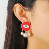 Fashion Devil Eyes Pearl Tassel Earrings Wholesale Nihaojewelry main image 2