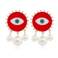 Fashion Devil Eyes Pearl Tassel Earrings Wholesale Nihaojewelry main image 4