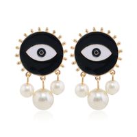 Fashion Devil Eyes Pearl Tassel Earrings Wholesale Nihaojewelry main image 6