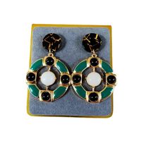 Vintage Fashion Pearl Glass Jade Drip Glaze Earrings Wholesale Nihaojewelry main image 4