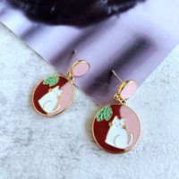 Fashion Diamond Heart Resin Asymmetric Oil Drip Inlaid Rhinestone Earrings Wholesale Nihaojewelry main image 3