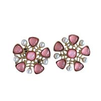 Fashion Pink Drip Glaze Glass Gem Stone Geometric Earrings Wholesale Nihaojewelry main image 3