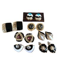 Vintage Oil Drip Glaze Enamel Rhinestones Color Matching Geometric Earrings Wholesale Nihaojewelry main image 6