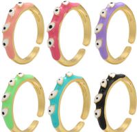 Fashion Color Dripping Oil Eye Opening Adjustable Copper Ring Wholesale Nihaojewelry main image 1
