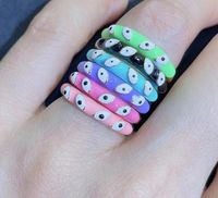 Fashion Color Dripping Oil Eye Opening Adjustable Copper Ring Wholesale Nihaojewelry main image 3