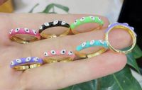 Fashion Color Dripping Oil Eye Opening Adjustable Copper Ring Wholesale Nihaojewelry main image 5