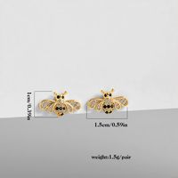 Boucles D&#39;oreilles En Strass Incrustées D&#39;abeilles En Alliage De Mode En Gros Nihaojewelry main image 1