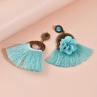 Ethnic Flower Geometric Tassel Long Earrings Wholesale Nihaojewelry sku image 4