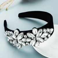 Baroque Style New Flannel Inlaid Gemstone Wide-brimmed Headband Wholesale Nihaojewelry sku image 1