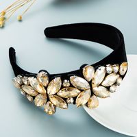 Baroque Style New Flannel Inlaid Gemstone Wide-brimmed Headband Wholesale Nihaojewelry sku image 2