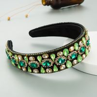 Retro Water Drop Full Drill Wide Headband Wholesale Nihaojewelry sku image 2