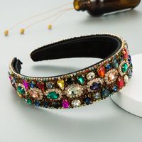 Retro Water Drop Full Drill Wide Headband Wholesale Nihaojewelry sku image 4