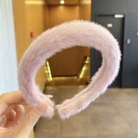Simple Candy-colored Plush Wide Hair Band Wholesale Nihaojewelry sku image 2