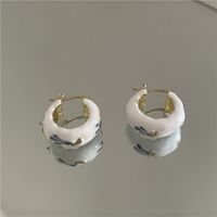 Retro Enamel Oval Button Earrings Wholesale Nihaojewelry sku image 3