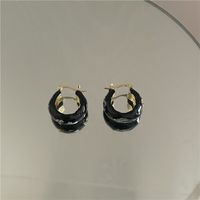 Retro Enamel Oval Button Earrings Wholesale Nihaojewelry sku image 4