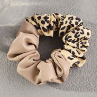 Korean Leopard Leather Hair Scrunchies Wholesale Nihaojewelry sku image 1