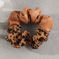 Korean Leopard Leather Hair Scrunchies Wholesale Nihaojewelry sku image 2