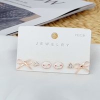 Korean Simple Combination Fruit Geometric Inlaid Zircon Earrings Wholesale Nihaojewelry sku image 2