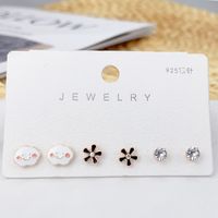 Korean Simple Combination Fruit Geometric Inlaid Zircon Earrings Wholesale Nihaojewelry sku image 11