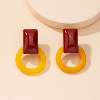 Retro Fashion Contrast Color Geometric Acrylic Earrings Wholesale Nihaojewelry sku image 1