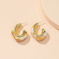 Retro Fashion Irregular Marble Pattern Contrast Color Arcylic Earrings Wholesale Nihaojewelry sku image 8