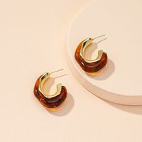 Retro Fashion Irregular Marble Pattern Contrast Color Arcylic Earrings Wholesale Nihaojewelry sku image 2