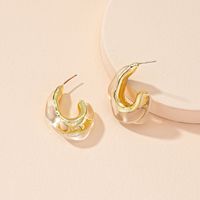 Retro Fashion Irregular Marble Pattern Contrast Color Arcylic Earrings Wholesale Nihaojewelry sku image 3