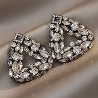 Fashion Geometric Rhinestone Artificial Gemstones Earrings sku image 3