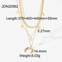 Moon Disc Pendant Stainless Steel Gold-plated Multi-layer Necklace Wholesale Nihaojewelry sku image 1
