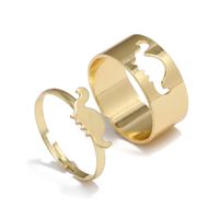 Fashion Simple Hollow Opening Adjustable 2-piece Dinosaur Ring Wholesale Nihaojewelry sku image 2