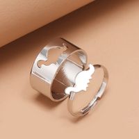 Fashion Simple Hollow Opening Adjustable 2-piece Dinosaur Ring Wholesale Nihaojewelry sku image 3