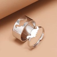 Mode Einfache Hohle Öffnung Verstellbarer 2-teiliger Dinosaurierring Großhandel Nihaojewelry sku image 3