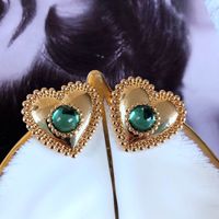 Vintage Fashion Pearl Glass Jade Drip Glaze Earrings Wholesale Nihaojewelry sku image 1