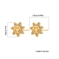 Boucles D&#39;oreilles Visage Smiley Zircon Incrusté De Mode Vintage En Gros Nihaojewelry sku image 1