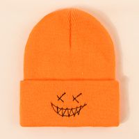 Hot Selling Smiley Face Knit Pure Color Cold Hat sku image 5