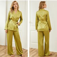 New Silk Long-sleeved Two-piece Suit sku image 1