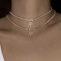 26 English Letter Diamond Pendant Necklace Wholesale Nihaojewelry main image 1
