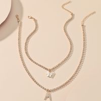 26 English Letter Diamond Pendant Necklace Wholesale Nihaojewelry main image 4