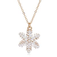Simple Dripping Oil Christmas Snowflake Earrings Necklace 2-piece Set Wholesale Jewelry Nihaojewelry main image 3