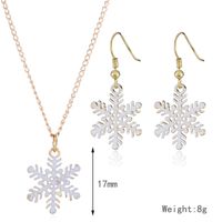 Simple Dripping Oil Christmas Snowflake Earrings Necklace 2-piece Set Wholesale Jewelry Nihaojewelry main image 5