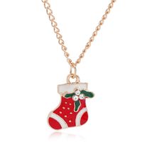 Einfaches Tropfendes Öl Weihnachtsstrumpf Ohrringe Halskette Set Großhandel Schmuck Nihaojewelry main image 3