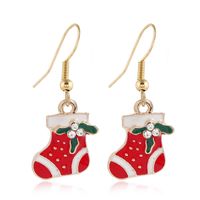 Simple Dripping Oil Christmas Stocking Earrings Necklace Set Wholesale Jewelry Nihaojewelry main image 4
