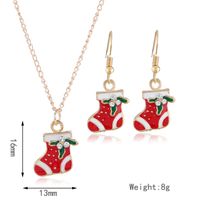 Simple Dripping Oil Christmas Stocking Earrings Necklace Set Wholesale Jewelry Nihaojewelry main image 5