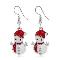 Cute Dripping Oil Saint Christmas Snowman Earrings Necklace 2-piece Set Wholesale Jewelry Nihaojewelry main image 3