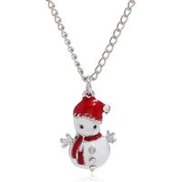 Cute Dripping Oil Saint Christmas Snowman Earrings Necklace 2-piece Set Wholesale Jewelry Nihaojewelry main image 4