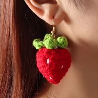 Cute Wool Fruit Carrot Strawberry Earrings Wholesale Nihaojewelry main image 1